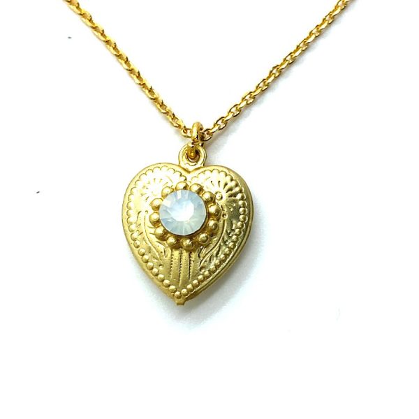 Mariana Necklace Pendant Charming White Opal Austrian Crystals My Treasures Coll.