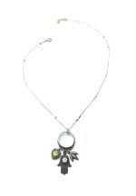 Mariana Necklace Pendant Hamsa & Charms Clear & Jonquil Austrian Crystals My Treasures Coll. - Image 2