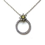Mariana Necklace Pendant Halo Floral Clear, Jonquil, & Violet Austrian Crystals My Treasures Coll.