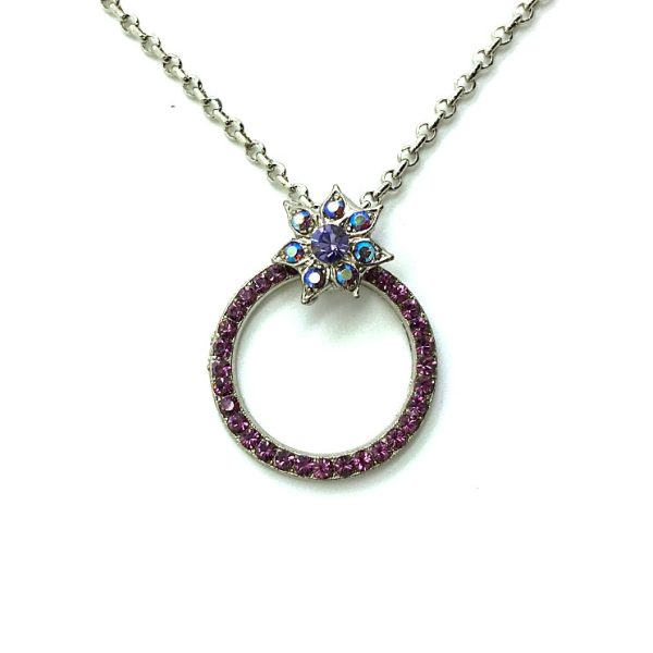 Mariana Necklace Pendant Shimmering AB, Tanzanite, & Amethyst Austrian Crystals My Treasures Coll.