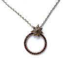 Mariana Necklace Pendant Halo Floral Smoked Topaz & Brown Austrian Crystals My Treasures Coll.