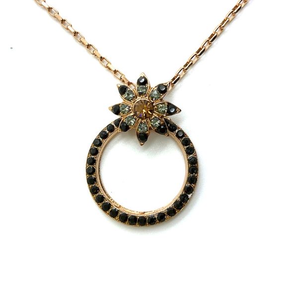 Mariana Necklace Pendant Elegant Jet, Lt Smoked Topaz, & Silver Night Austrian Crystals My Treasures Coll.