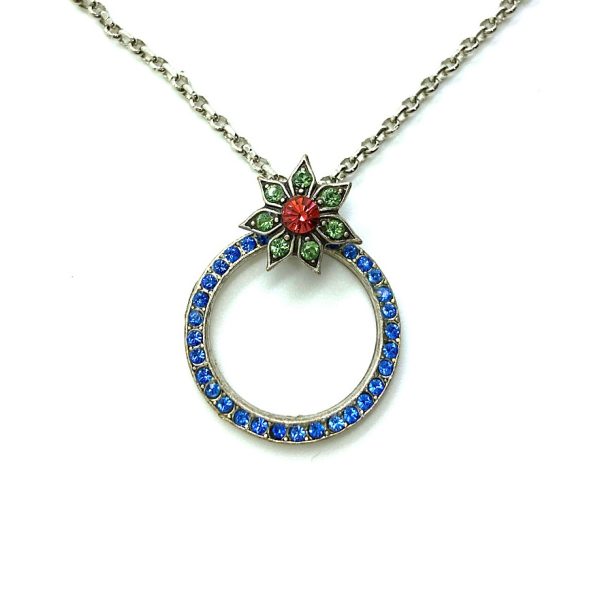 Mariana Necklace Pendant Gorgeous Capri Blue, Rose Peach, & Peridot Austrian Crystals Oasis Sweet Summer Coll.