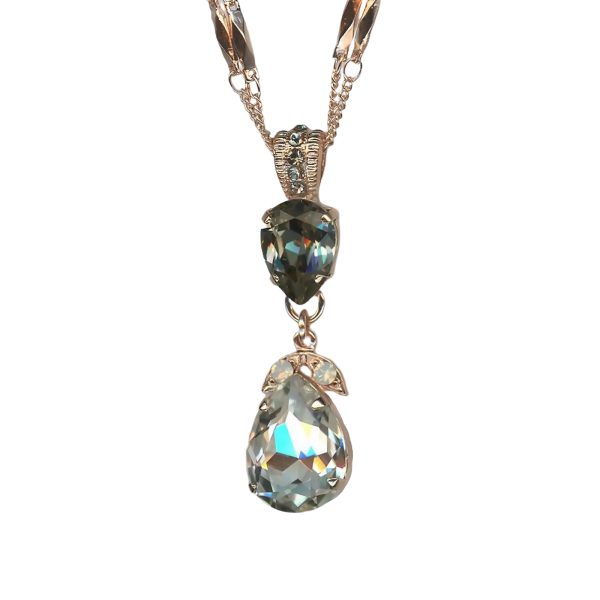 Mariana Necklace Pendant Lovely Black Diamond, Clear, & White Opal Austrian Crystals Ice Queen Once Upon a Mariana Coll.