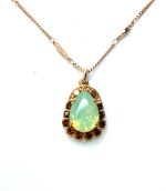 Mariana Necklace Pendant Fab Pacific Opal, Smoked Topaz, & Aurum Austrian Crystals  Serai Cocktail Hour Coll.