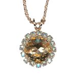 Mariana Necklace Pendant Simply Elegant Golden Shadow & Clear Austrian Crystals Peace Joy Of Life Coll. - Image 2