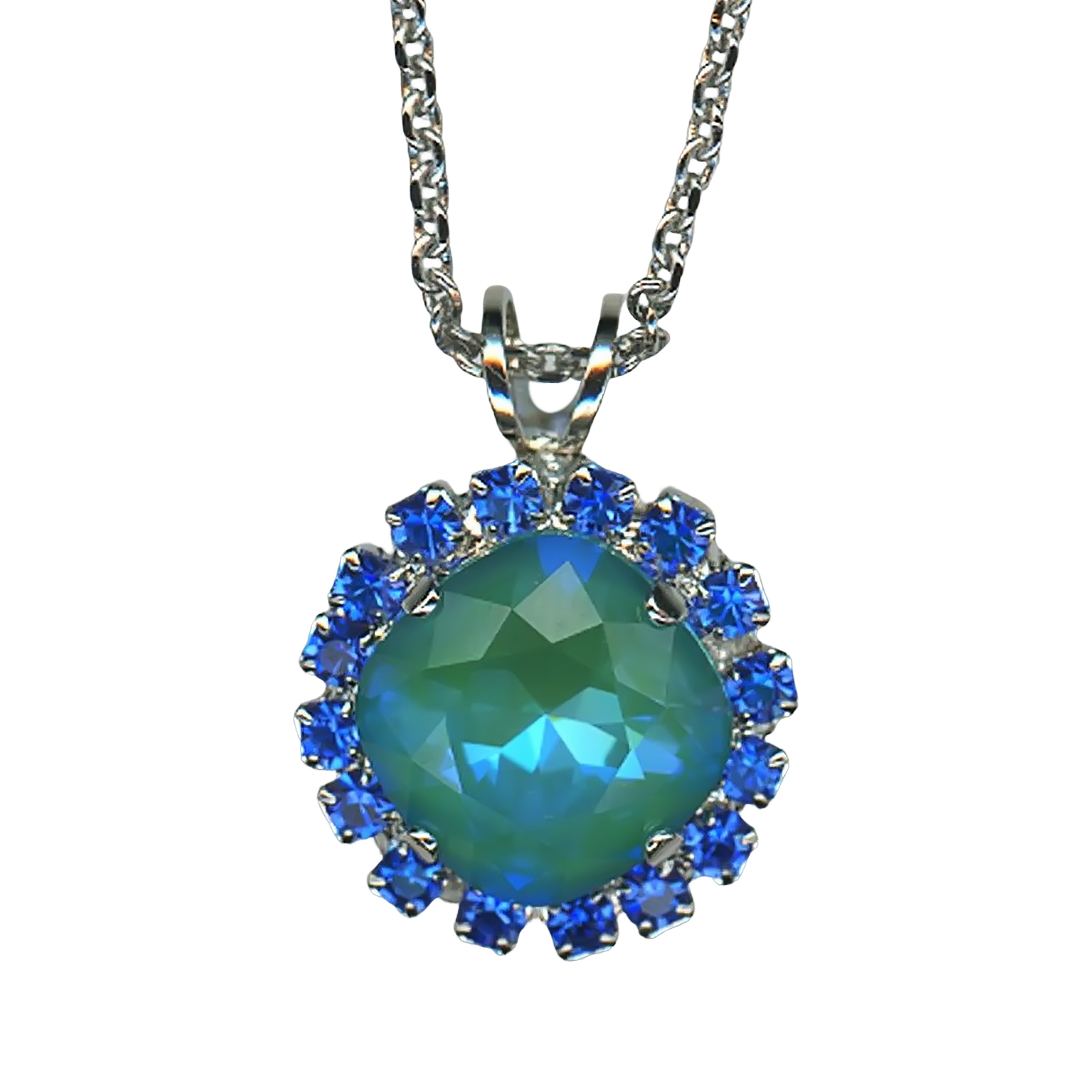 N-5080-4-1128-SP (1) Mariana Necklace Pendant Lovely Laguna Delite & Capri Blue Austrian Crystals Serenity Joy Of Life Coll. - Image 1