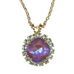 Mariana Necklace Pendant Beautiful Chrysolite & Lavender Delite Austrian Crystals Mint Chip A La Mode Coll. - Image 3