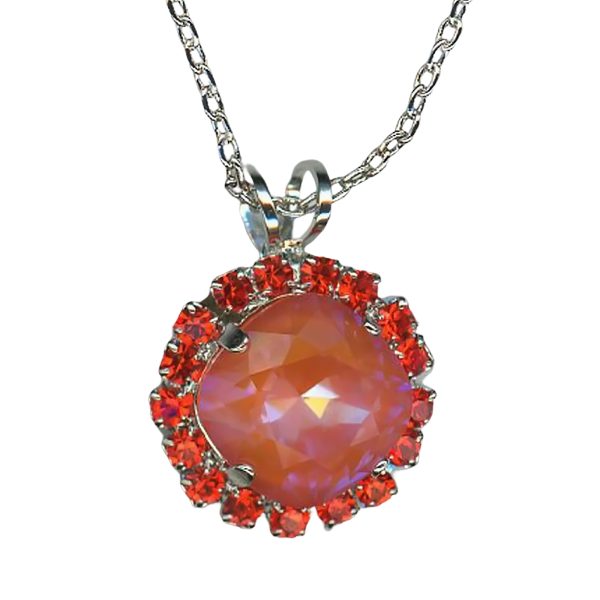 Mariana Necklace Pendant Charming Sun-Kissed Flame & Hyacinth Austrian Crystals Magic Once Upon A Mariana Coll.