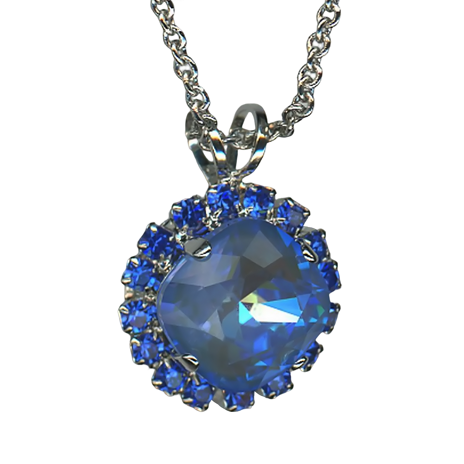 N-5080-4-206143-SP (1) Mariana Necklace Pendant Shimmering Sapphire & Ocean Delite Austrian Crystals My Treasures Coll. - Image 1