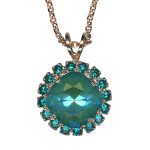 Mariana Necklace Pendant Stunning Blue Zircon & Laguna Delite Austrian Crystals My Treasures Coll. - Image 3
