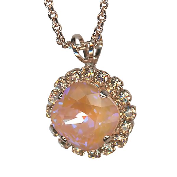 Necklace Pendant By Mariana Woman Adorable Lt. Peach and Sun-Kissed Peach Swarovski Crystals