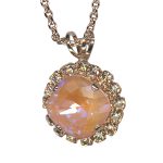 Necklace Pendant By Mariana Woman Adorable Lt. Peach and Sun-Kissed Peach Swarovski Crystals - Image 2