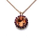Necklace Pendant By Mariana Woman Charming Fuchsia Swarovski Crystals
