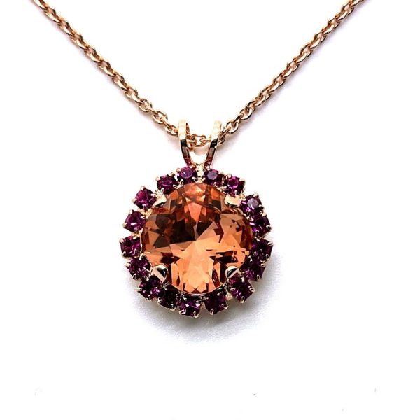 Necklace Pendant By Mariana Woman Charming Fuchsia Swarovski Crystals