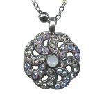 Necklace Pendant By Mariana Woman Gorgeous Clear and Opal Swarovski Crystals - Image 3
