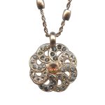 Mariana Necklace Pendant Alluring Black Diamond, Champagne, & Silk Austrian Crystals Luxury Nirvana Coll. - Image 2