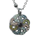 Mariana Necklace Pendant Fab Jet Black, Apricot, Pacific Opal, Indicolite & Olivine Austrian Crystals Cannoli The Sweet Life Coll. - Image 3