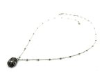 Mariana Necklace Pendant Timeless Jet Black, White Opal, Clear, & Comet Austrian Crystals  French Silk Solis Coll. - Image 3