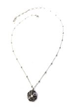 Mariana Necklace Pendant Timeless Jet Black, White Opal, Clear, & Comet Austrian Crystals  French Silk Solis Coll. - Image 2