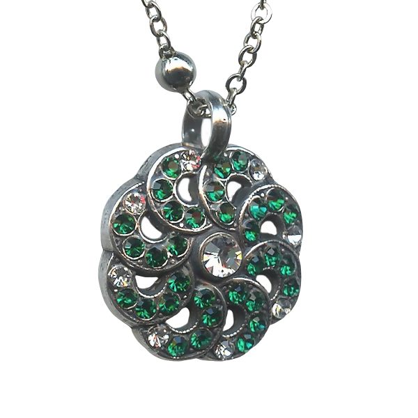Mariana Necklace Pendant Simply Elegant Emerald & Clear Austrian Crystals My Treasures Coll.