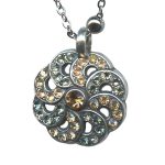 Mariana Necklace Pendant Shimmering Golden Shadow, Champagne & Clear Austrian Crystals Cocktail Hour Coll.