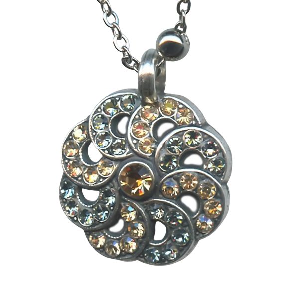 Mariana Necklace Pendant Shimmering Golden Shadow, Champagne & Clear Austrian Crystals Cocktail Hour Coll.