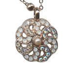 Mariana Necklace Pendant Timeless Cream Pearl, Clear, & White Opal Austrian Crystals Bermuda Caribbean Life Coll. - Image 3