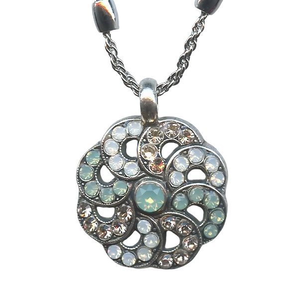 Mariana Necklace Pendant Exquisite White Opal, Pacific Opal, & Lt Peach Austrian Crystal Seaside Day Nirvana Coll.