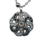 Mariana Necklace Pendant Adorable Jet Black & Clear Austrian Crystals Checkmate Cocktail Hour Coll. - Image 2