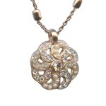 Mariana Necklace Pendant Exquisite Pearl, Champagne, Sand Opal & Clear Austrian Crystals Gypsy Soul Coll.