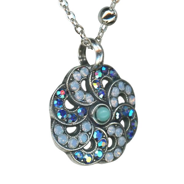 Mariana Necklace Pendant Glitzy Sapphire AB, Blue Opal & Turq Austrian Crystals My Treasures Coll.
