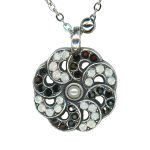 Mariana Necklace Pendant Lovely Jet Black, Cream Pearl & White Opal Austrian Crystals St Martin Caribbean Life Coll.