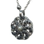 Mariana Necklace Pendant Sophisticated Pearl Mineral, Jet Black & Clear Austrian Crystals My Treasures Coll. - Image 3