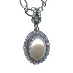 Mariana Necklace Pendant Timeless Cream Pearl, AB, Lt Peach, & White Opal Austrian Crystals My Treasures Coll. - Image 2