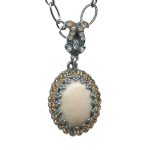 Mariana Necklace Pendant Glamorous White Howlite Mineral, Amber, White Opal, & Clear Gypsy Soul Coll. - Image 3
