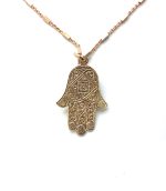 Mariana Necklace Pendant Hamsa Encrusted Jet Black & Silver Night Austrian Crystals My Treasures Coll. - Image 2