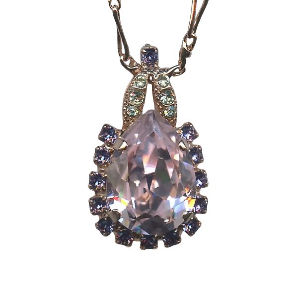 Mariana Necklace Pendant Exquisite Vintage Rose, Chrysolite, & Tanzanite Austrian Crystals California Dreaming Songbook Coll.