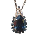 Mariana Necklace Pendant Elegant Montana Blue & AB Austrian Crystals Mood Indigo Songbook Coll. - Image 3