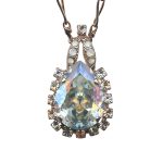 Mariana Necklace Pendant Shimmering Clear & White Opal Austrian Crystals Kalahari Africa Coll. - Image 2