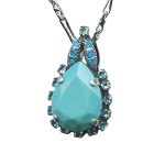 Mariana Necklace Pendant Charming Turquoise, Aquamarine, & Caribbean Blue Opal Austrian Crystals Zambezi Africa Coll. - Image 3