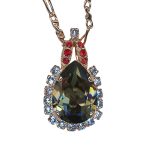 Mariana Necklace Pendant Classy Black Diamond, Lt Siam, & Lt Sapphire Austrian Crystals Gaea Odyssey Coll. - Image 2