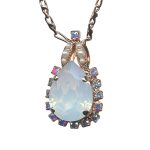 Mariana Necklace Pendant Timeless White Opal, Pearl, & AB Austrian Crystals Seashell Ambrosia Coll.