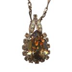 Mariana Necklace Pendant Fab Golden Shadow & Sand Opal Austrian Crystals Sandman Songbook Coll. - Image 2