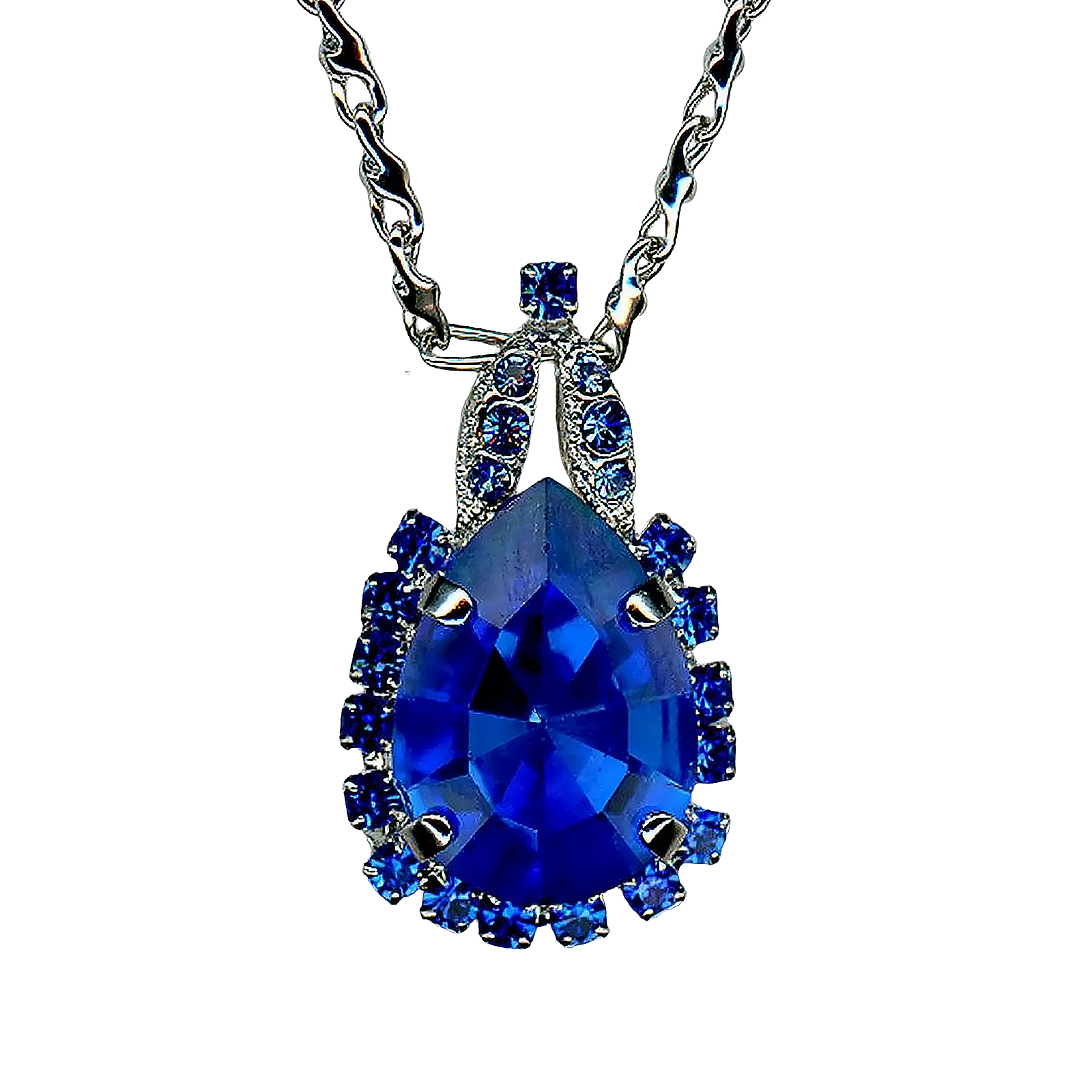 N-5098-2-206206-RO (1) Necklace Pendant By Mariana Woman Alluring Sapphire Swarovski Crystals - Image 1