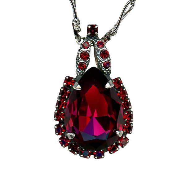 Mariana Necklace Pendant Sophisticated Siam & Fuchsia Austrian Crystals My Treasures Coll.