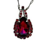 Mariana Necklace Pendant Sophisticated Siam & Fuchsia Austrian Crystals My Treasures Coll. - Image 2
