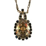 Mariana Necklace Pendant Elegant Golden Shadow & Jet Austrian Crystals My Treasures Coll. - Image 2