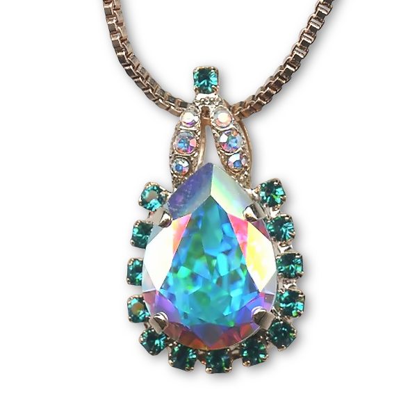 Mariana Necklace Pendant Shimmering AB & Blue Zircon Austrian Crystals My Treasures Coll.