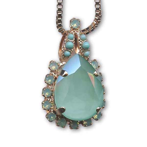 Mariana Necklace Pendant Precious Pacific Opal & Turquoise Austrian Crystals Athena Caribbean Life Coll.